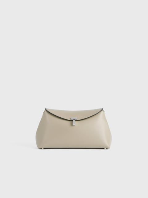 TOTEME T-lock leather clutch fawn