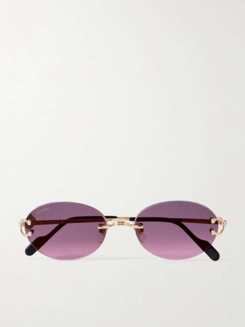 Cartier Rimless round-frame gold-tone sunglasses Gold