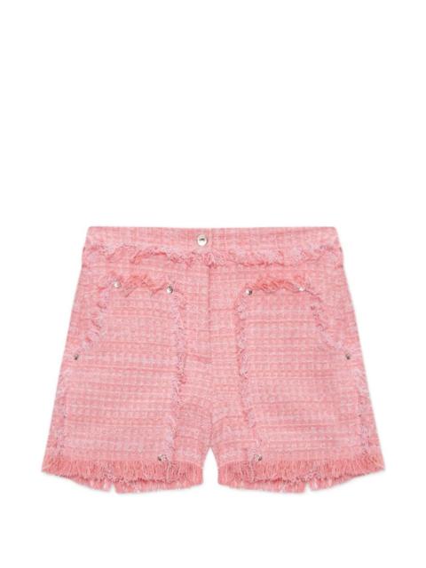 MSGM fringed-hem shorts