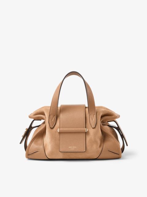JIMMY CHOO Bar Holdall Small Toffee Suede and Biker Leather Holdall Bag
