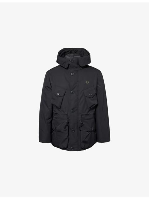 Fred Perry Embroidered-Logo Flap-Pocket Shell Jacket