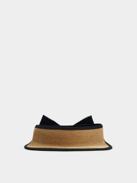 Broche Vivier Buckle Visor in Straw