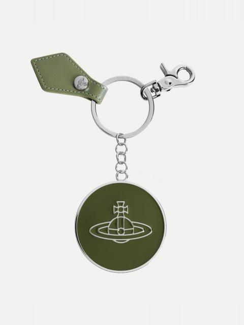 Vivienne Westwood PEARLISED LEATHER THIN LINE ORB MIRROR KEYRING