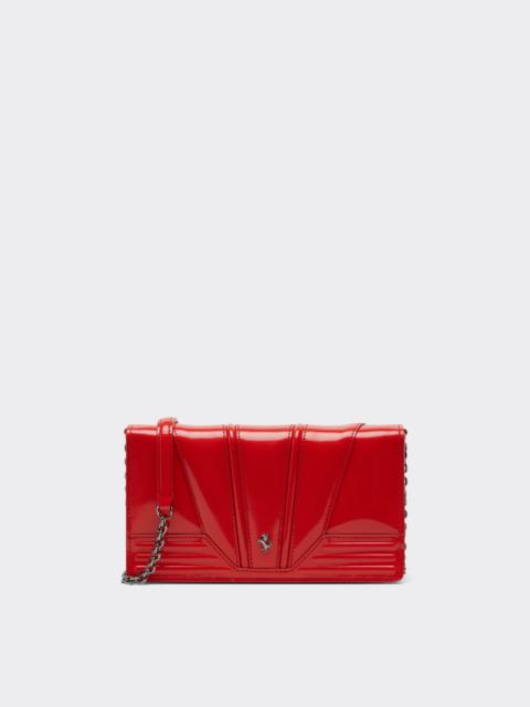 Ferrari Ferrari GT brushed leather wallet with chain shoulder strap