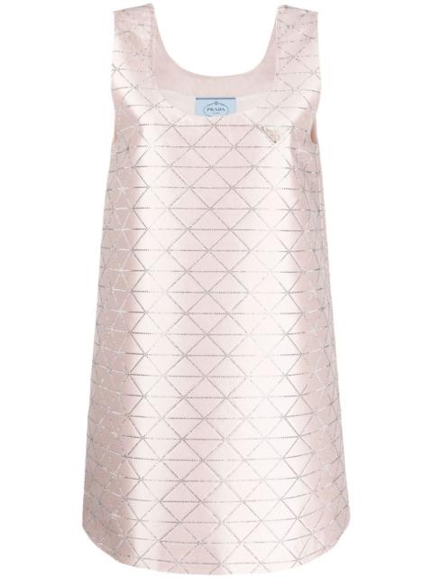 Prada rhinestone triangle pattern dress