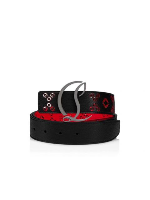 Christian Louboutin Cl Logo Belt Woman BLACK-LOUBI/GUN METAL