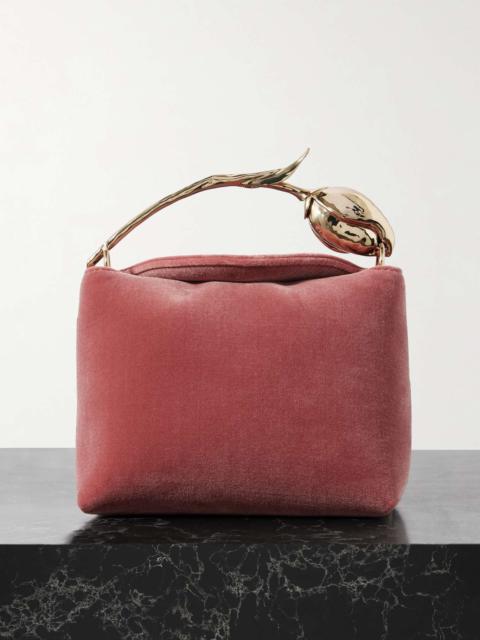 Erdem Bloom mini velvet shoulder bag Antique rose