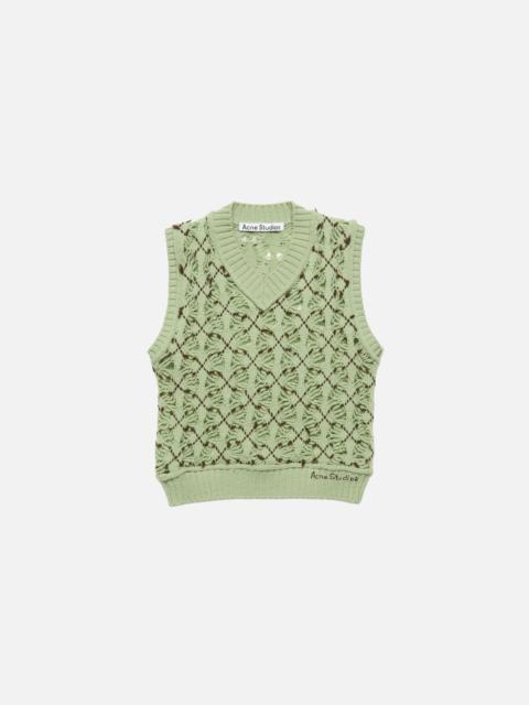 Acne Studios Argyle wool vest - Sage green