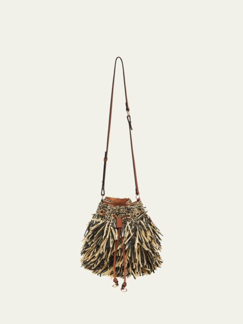 ULLA JOHNSON Gigi Fringe Drawstring Bucket Bag