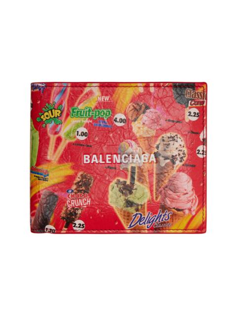 BALENCIAGA Red Cash Square Folded Coin Wallet