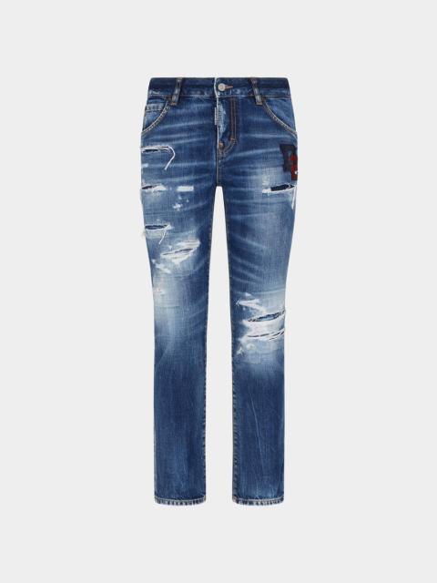 DSQUARED2 DARK RIPPED WASH COOL GIRL JEANS
