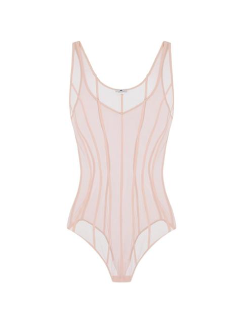 ELISABETTA FRANCHI tulle micro-mesh bodysuit