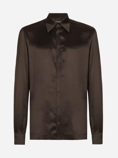Dolce & Gabbana Silk satin Martini-fit shirt