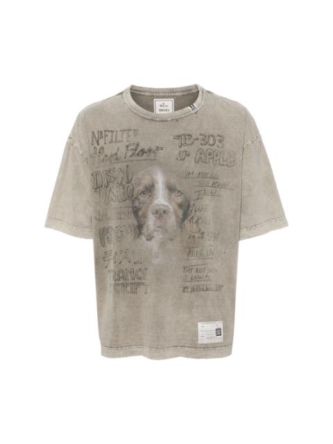 Bleached graphic-print T-shirt