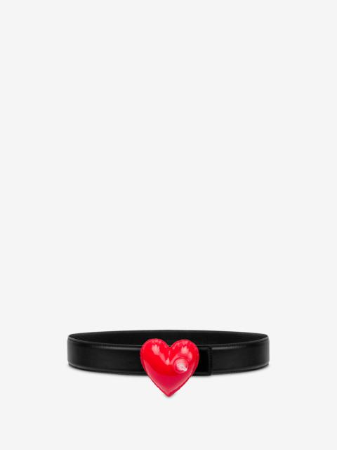 Moschino INFLATABLE HEART CALFSKIN BELT