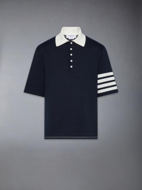 Thom Browne CREST INTARSIA JACQUARD 4-BAR RUGBY FIT POLO