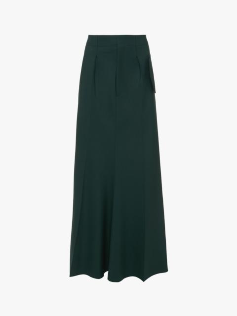 Victoria Beckham Long Asymmetric Tailored Skirt In Seaweed