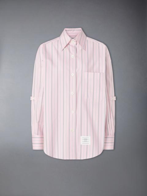 Thom Browne HAIRLINE STRIPE POPLIN SUPERSIZED SHIRT