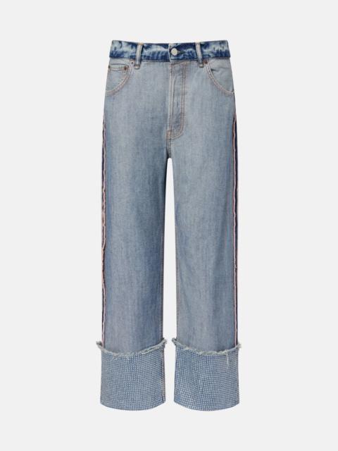 Acne Studios Deconstructed embellished straight jeans