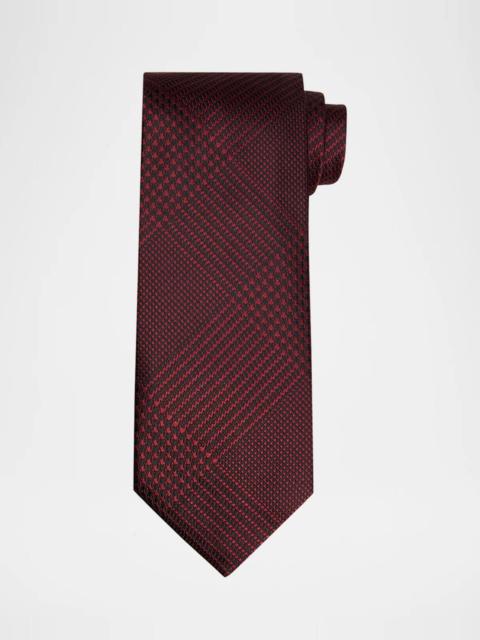 TOM FORD Men's Glen Plaid Linen Tie