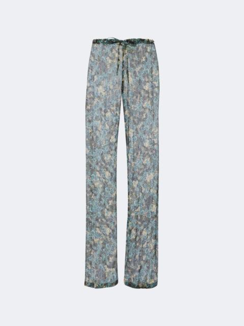 Dries Van Noten Semi-sheer floral wide-leg pants