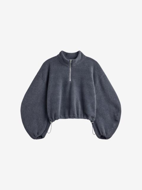 The Frankie Shop Treveray Fleece Half-Zip Sweatshirt - Dark Grey