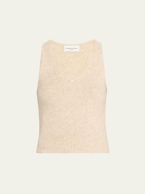 BRANDON MAXWELL Reese V-Neck Cashmere Knit Tank Top
