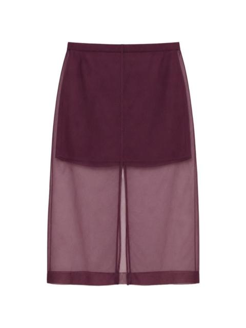 SIMKHAI Dana silk organza midi skirt
