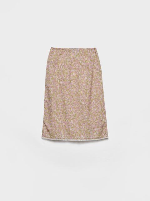 Prada Floral print Re-Nylon midi-skirt