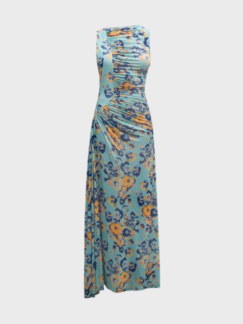 Irina Sleeveless Floral Linen Maxi Dress