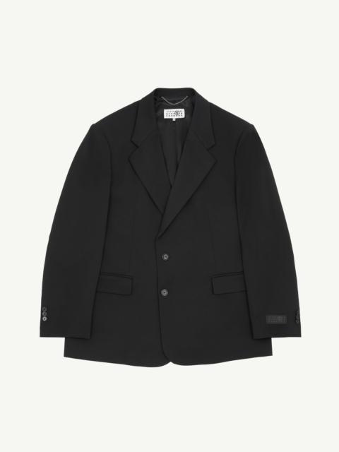 【関税＆送料込み】Maison Margiela Double-Breasted Jacket I MAISON MARTIN MARGIELA Black Wool Double-Breasted Jacket Pea