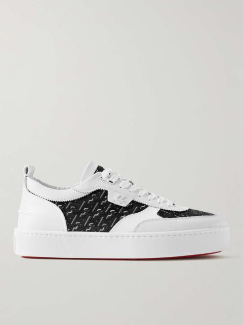 Happyrui Rubber-Trimmed Mesh and Leather Sneakers