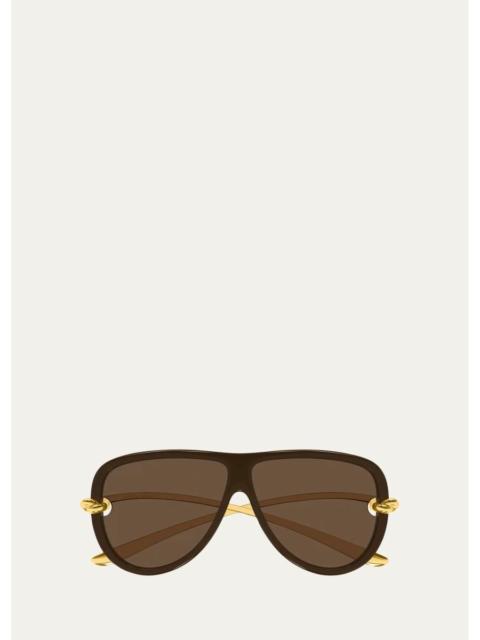 Bottega Veneta Knot 61MM Aviator Sunglasses