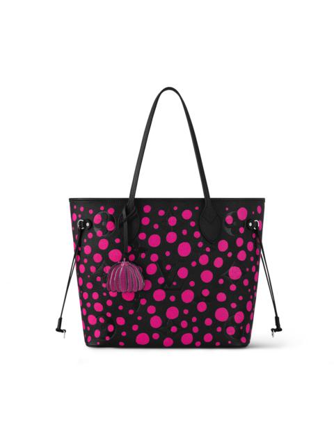 Louis Vuitton LV x YK Neverfull mm Black Fuchsia Monogram Empreinte