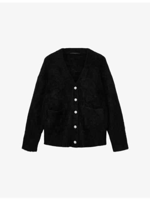 ALLSAINTS Rubi Embellished Wool And Mohair-Blend Cardigan