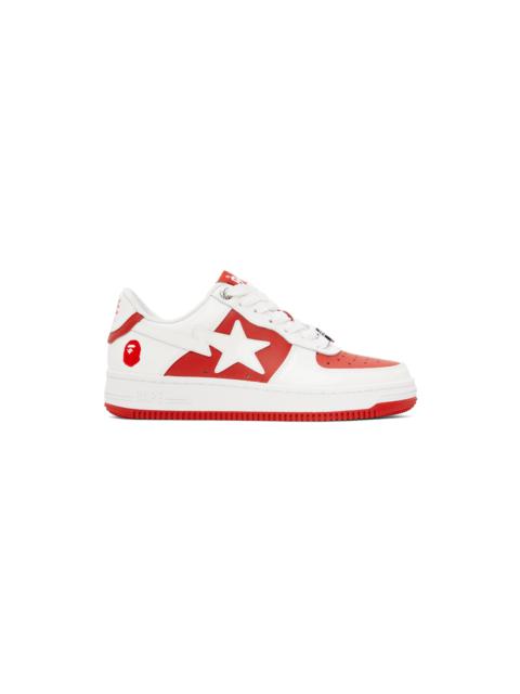 A BATHING APE® White & Red STA #6 Sneakers