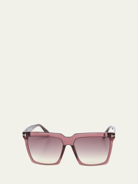 Gradient Acetate Square Sunglasses