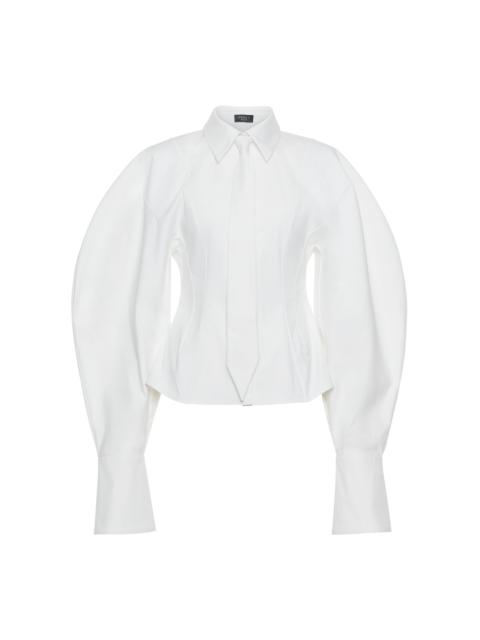 A.W.A.K.E. MODE Tie-Detailed Stretch-Cotton Poplin Shirt white