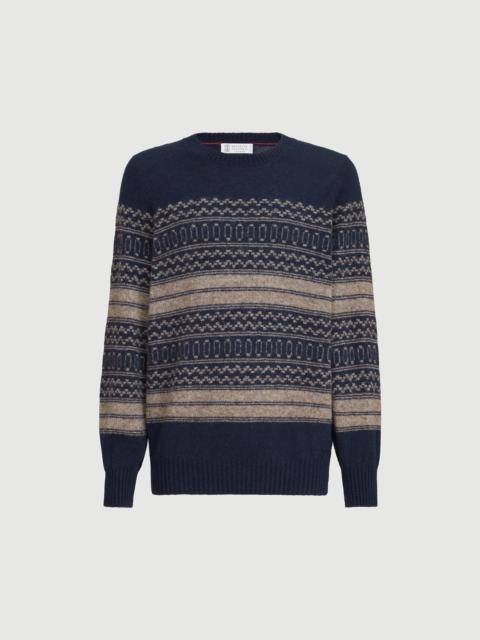 Brunello Cucinelli Alpaca, cashmere and wool nordic jacquard sweater
