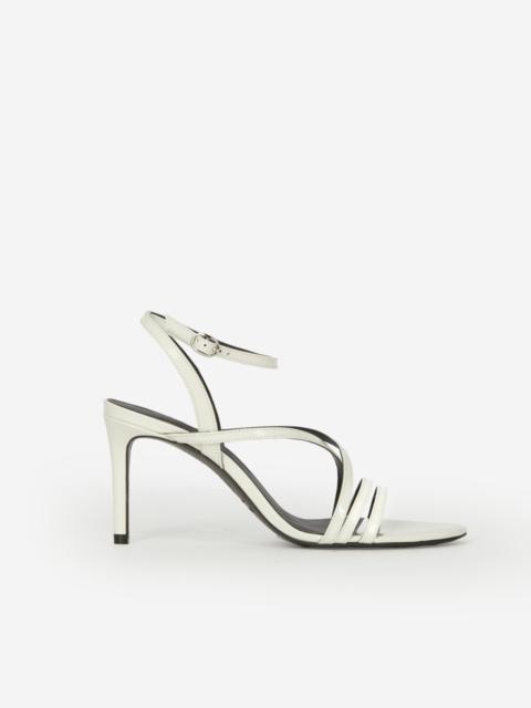 The Kooples WHITE PATENT LEATHER HEELED SANDALS