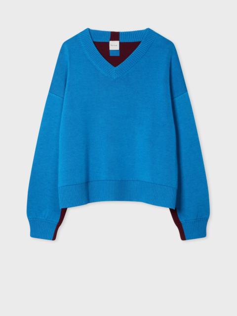 Paul Smith Women's Cobalt Blue Double-Faced Knit Jumper