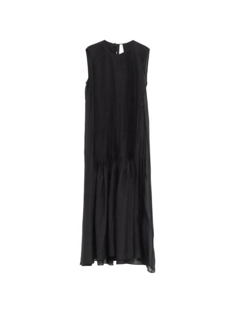 LAUREN MANOOGIAN pleated sleeveless maxi dress