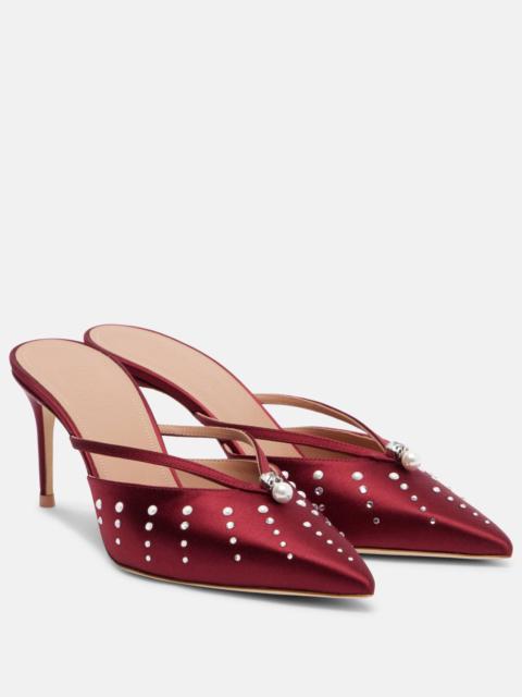 MALONE SOULIERS Marisa 70 embellished satin mules