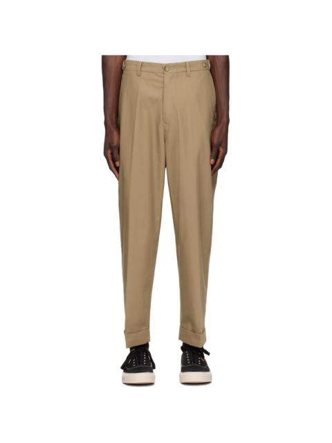 BEAMS PLUS Beige Ivy Wide Trousers