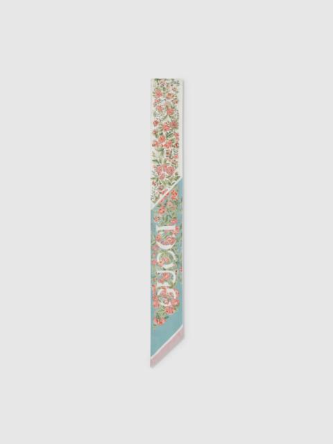 Gucci floral print silk neck bow