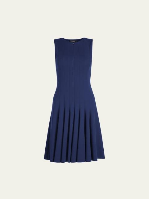AKRIS Sleeveless Zip-Front Seamed A-Line Dress