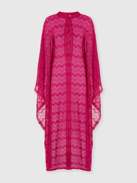 Missoni Long cover-up caftan in zigzag lamé viscose