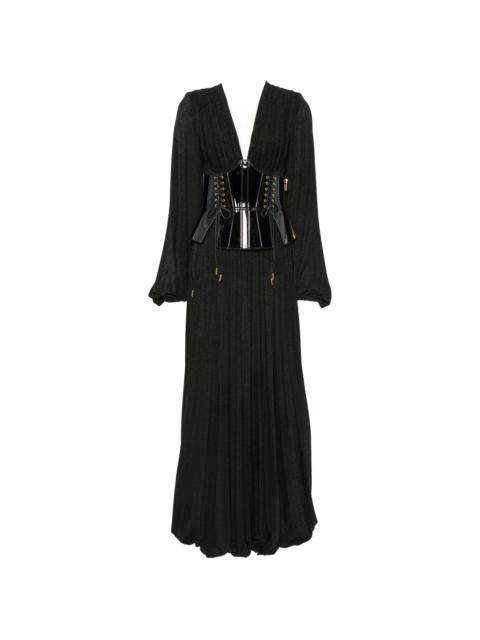 ELISABETTA FRANCHI Elisabetta Franchi Corset-style Pleated Maxi Dress