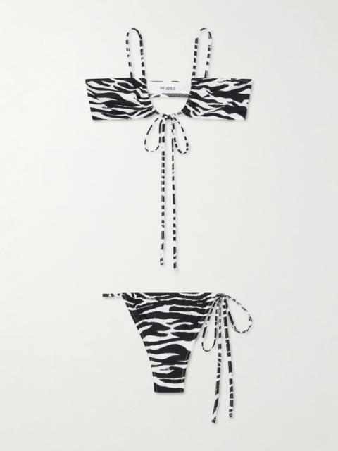 THE ATTICO Quick-drying Zebra-print Bikini