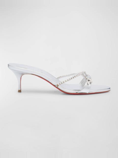 Iza Queen Crystal Red Sole Mule Sandals